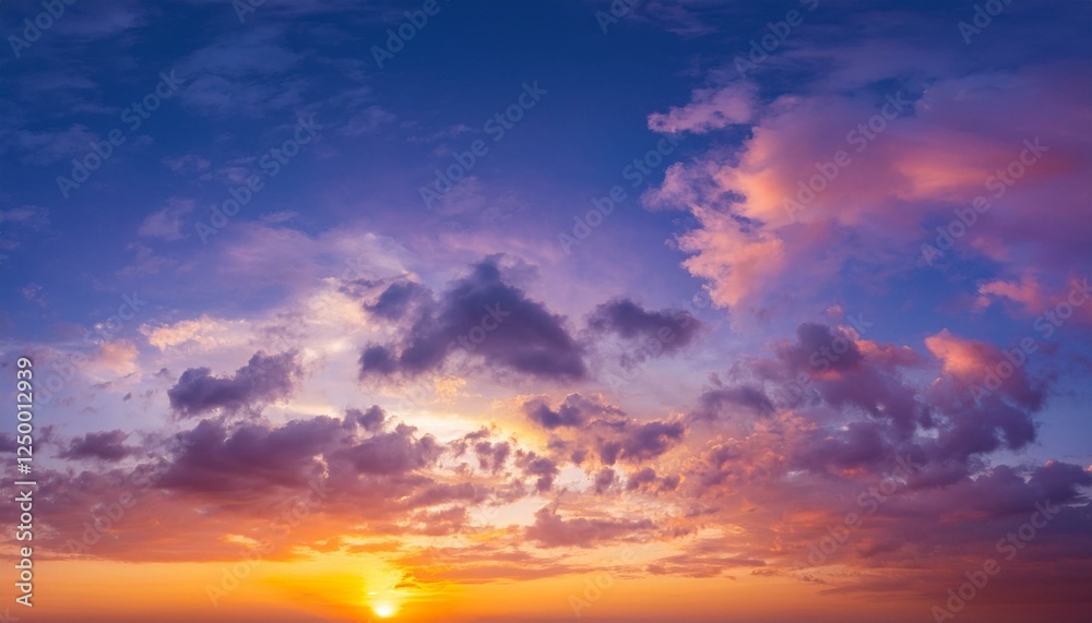 Fototapeta premium 夕焼け空の幻想的な風景