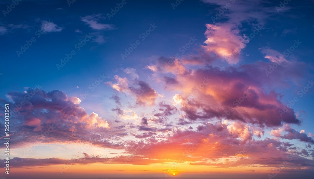 Fototapeta premium 夕焼け空の幻想的な風景