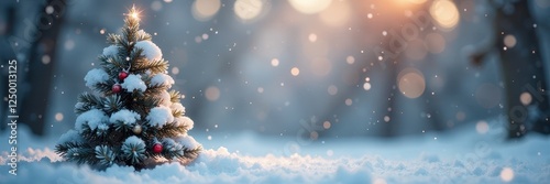 Wallpaper Mural Crisp white snow, softly blurred festive tree and bokeh , texture, soft, illustration Torontodigital.ca