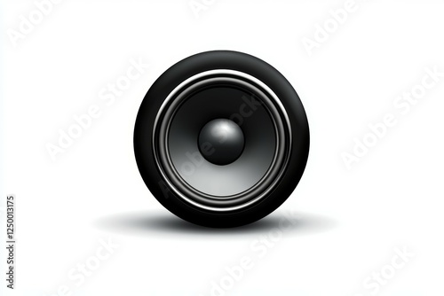 Black speaker with a white background