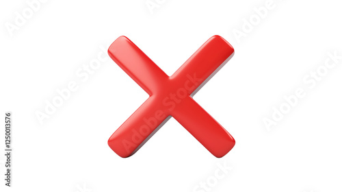 Red Glossy X Mark Graphic Interface Element on transparent background photo
