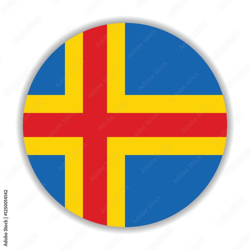 Aland circle flag logo icon digital vector illustration Aland circle flag logo icon digital vector illustration