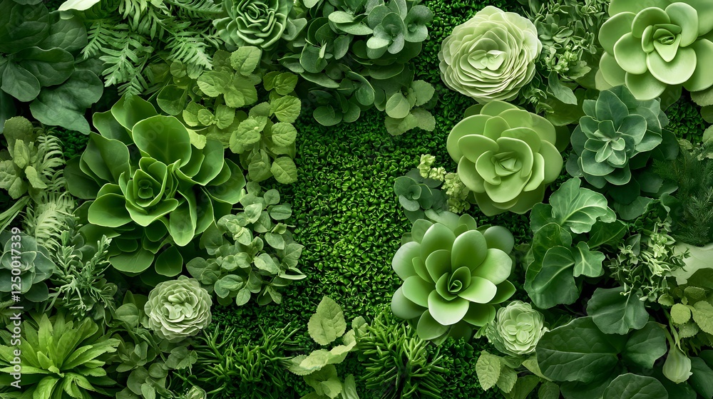 Lush vibrant green foliage and thriving succulents creating a natural botanical backdrop or wallpaper The image showcases the intricate textures patterns Lush vibrant green foliage and thriving succulents creating a natural botanical backdrop or wallpaper The image showcases the intricate textures patterns