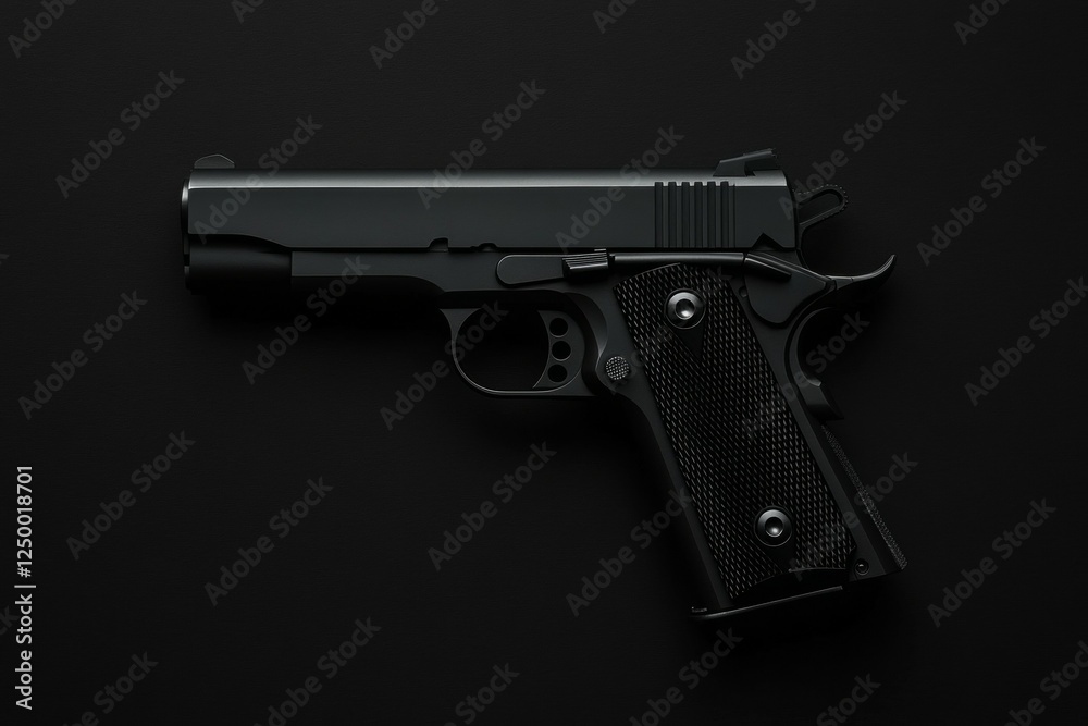 Black gun with a black grip and a black trigger