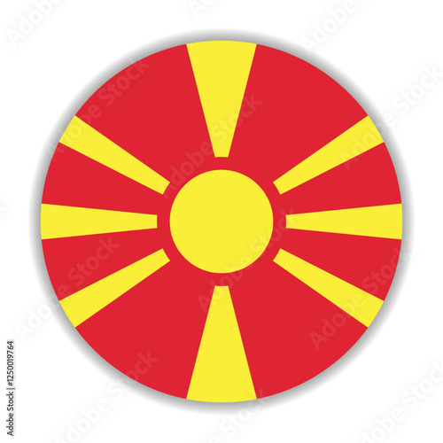 Free Download North Macedonia flag. North Macedonia circle flag logo icon computer vector illustration design - GFXLoad