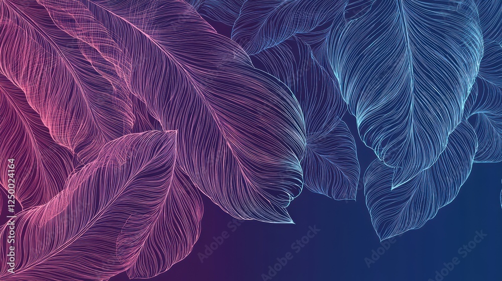 Fototapeta premium Feather line scribble style decoration element vector illustration. Hand-drawn linear delicate design