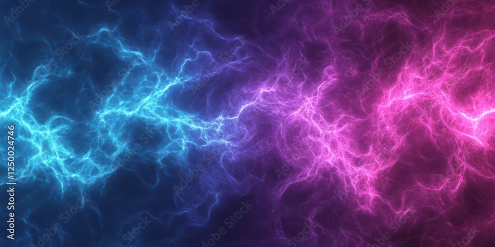 Obraz premium Electric neon gradient background, glowing teal magenta violet with pulsating light effects banner, poster header backdrop design