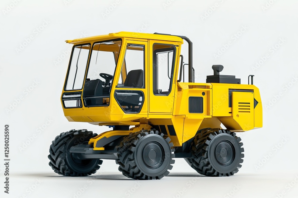Fototapeta premium Yellow Heavy Duty Industrial Vehicle Model