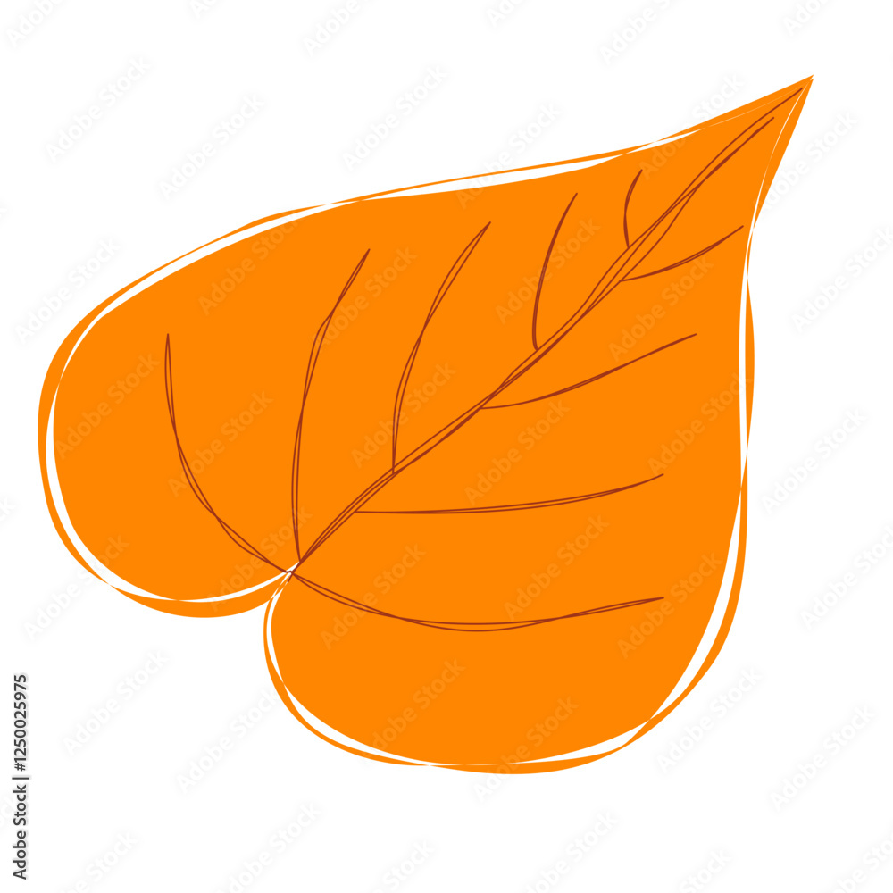 vector illustration of an autumn orange leaf vector illustration of an autumn orange leaf