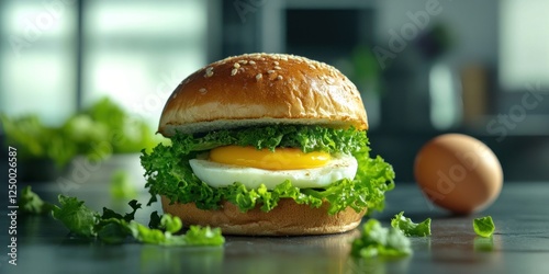 Delicious Egg and Greens Burger
