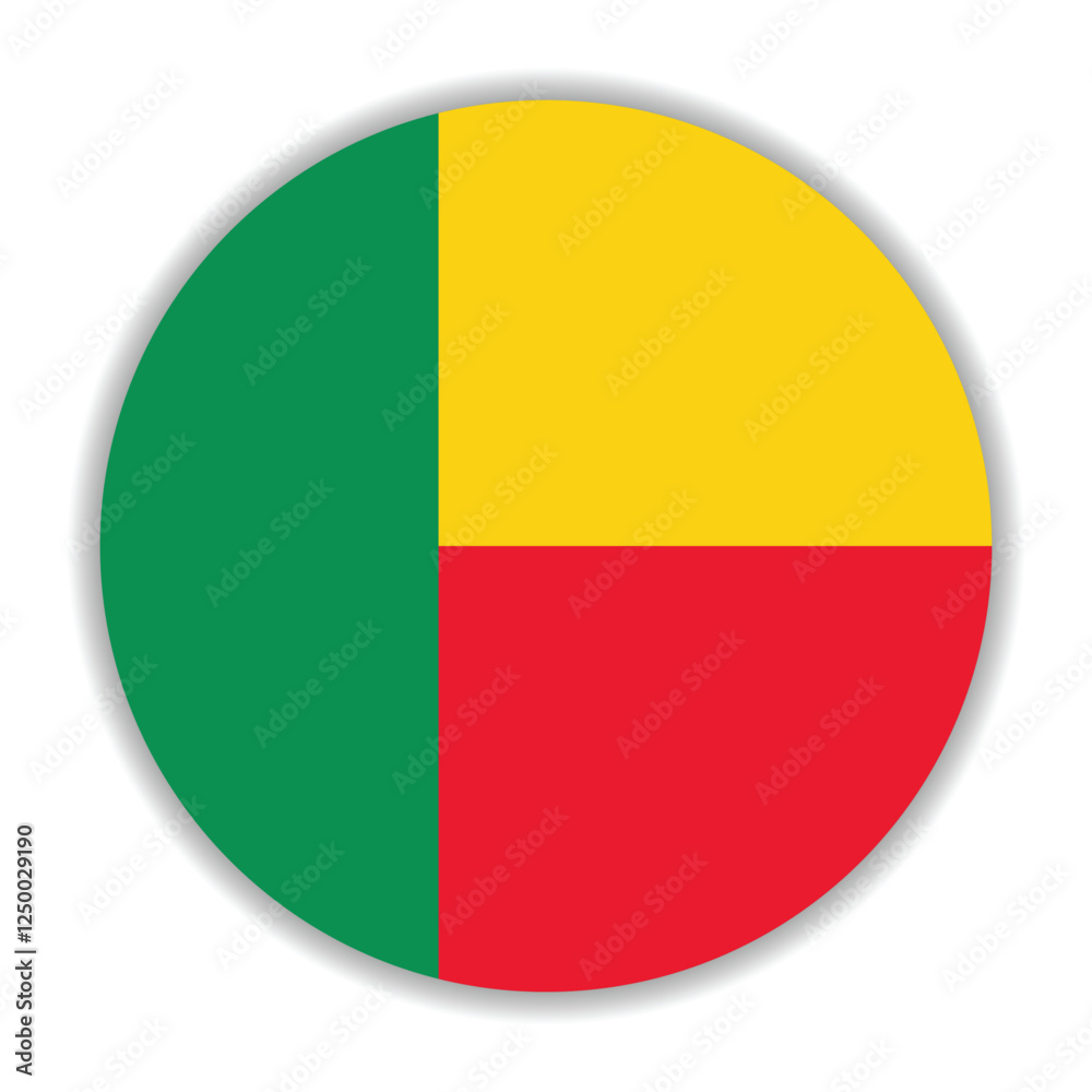 Benin flag. Benin circle flag logo icon computer vector illustration design Benin flag. Benin circle flag logo icon computer vector illustration design