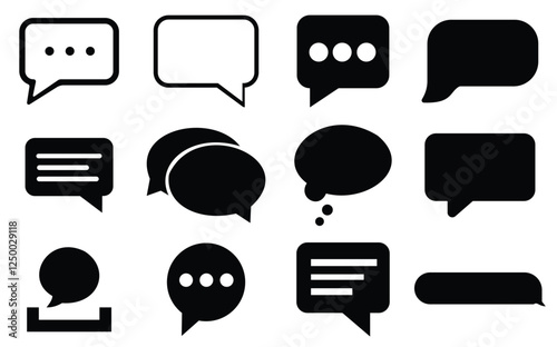 bit pixel speech bubbles and dialog boxes. Message icons for computer game. Vector illustration.