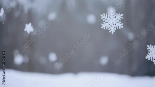 雪が降る風景。映像素材。