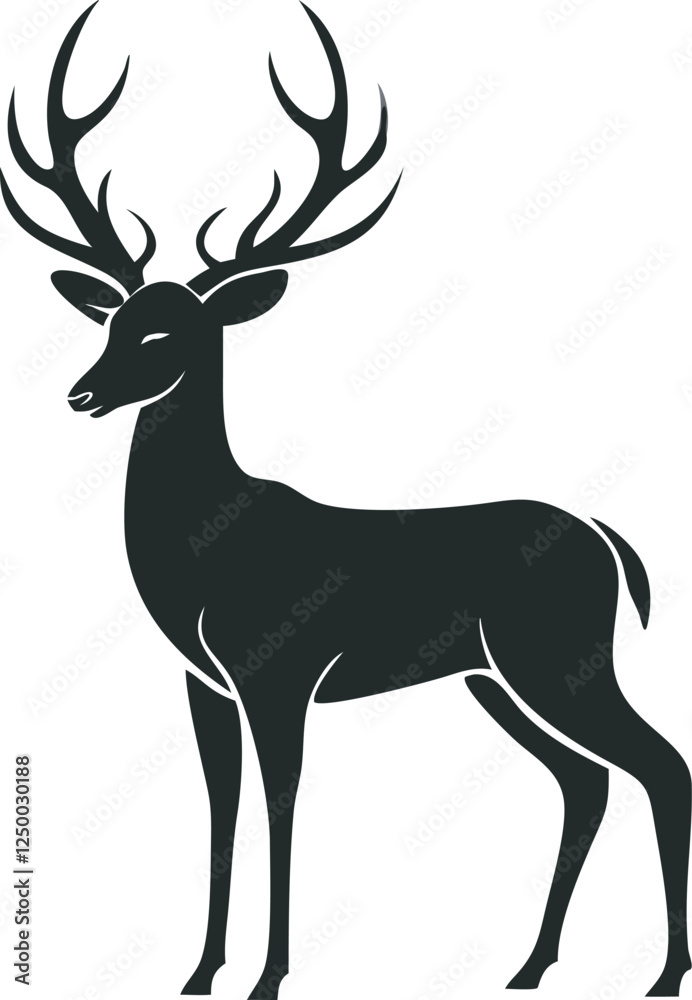 Obraz premium Elegant Deer Silhouette with Antlers