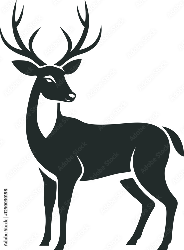 Fototapeta premium Elegant Deer Silhouette with Antlers