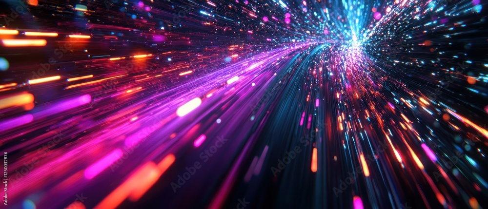 Fototapeta premium Vibrant abstract light trails creating dynamic motion