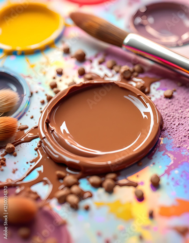 brushes and palette