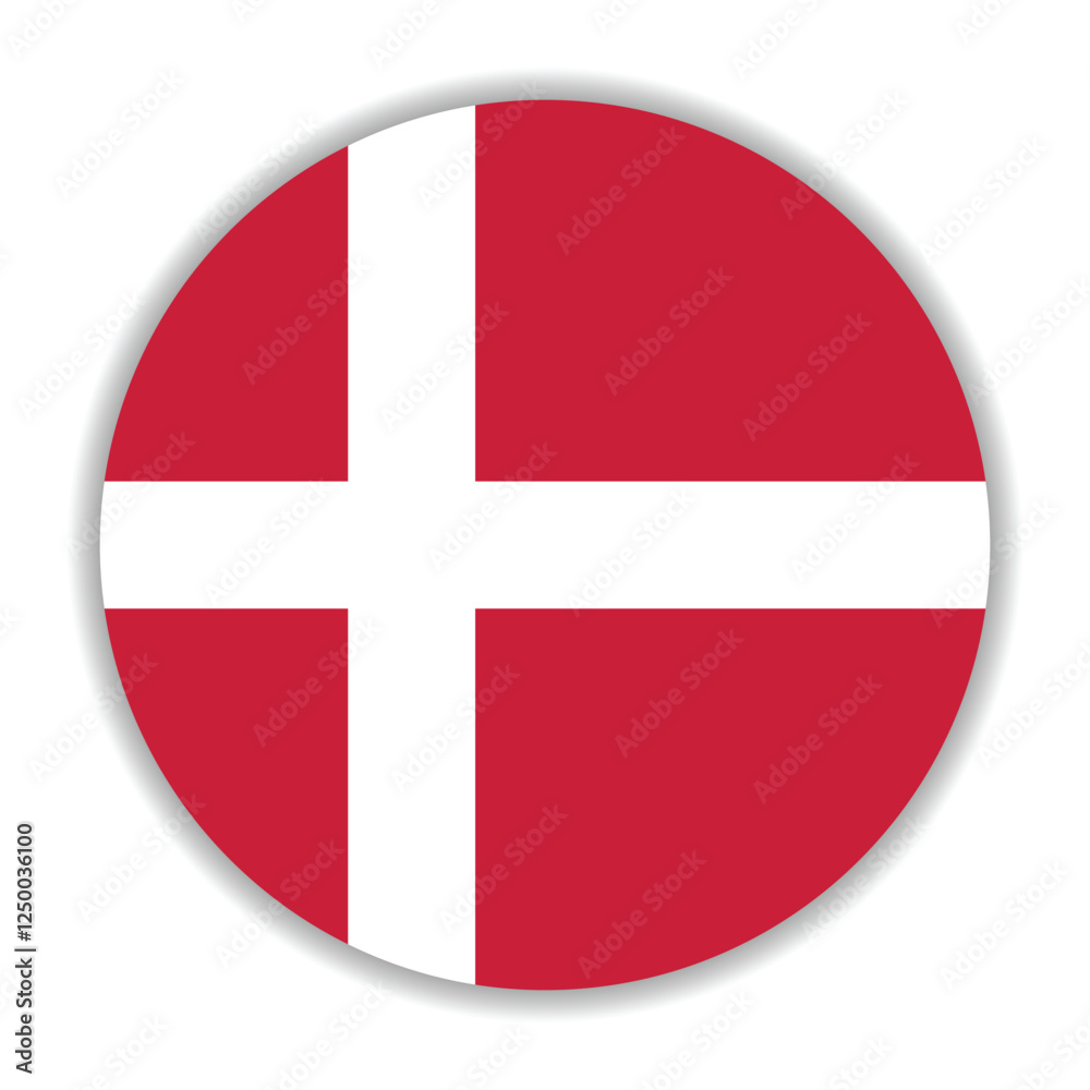 Denmark flag. Denmark circle flag logo icon computer vector illustration design Denmark flag. Denmark circle flag logo icon computer vector illustration design