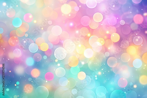 Dreamy pastel abstract wallpaper featuring colorful shapes, dots, and a balanced rule-of-thirds composition.