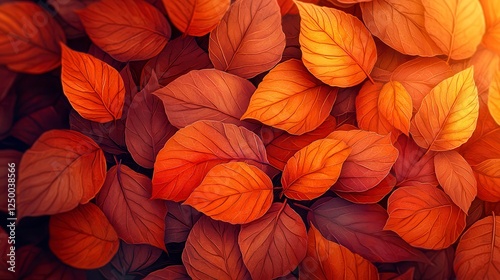 Wallpaper Mural Warm Toned Autumn Leaves Background Torontodigital.ca