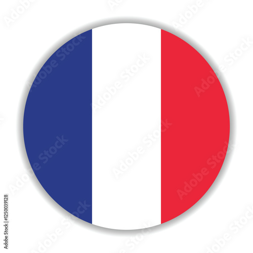 France flag. France circle flag logo icon computer vector illustration design