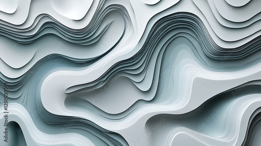 Abstract white grey waves texture background