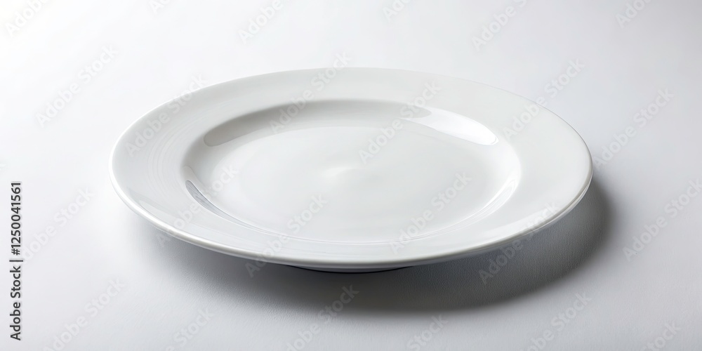High-resolution studio shot of minimalist white ceramic plate, clean aesthetic, pure white background, simple food styling. High-resolution studio shot of minimalist white ceramic plate, clean aesthetic, pure white background, simple food styling.