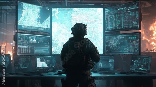 a soldier connected to a global network