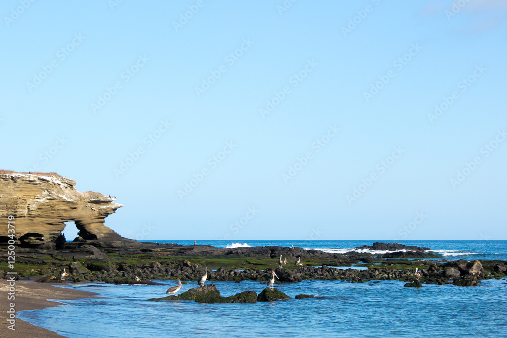 El impresionante paisaje costero de Puerto Egas, Isla Santiago, Galápagos, Ecuador. El impresionante paisaje costero de Puerto Egas, Isla Santiago, Galápagos, Ecuador.
