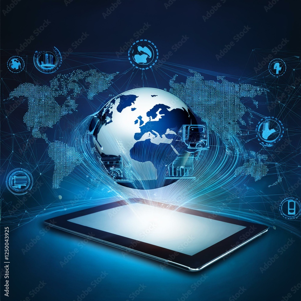 globalization business internet technology; finance, banking and investment on computer digi globalization business internet technology; finance, banking and investment on computer digi