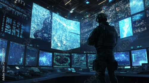 a soldier connected to a global network