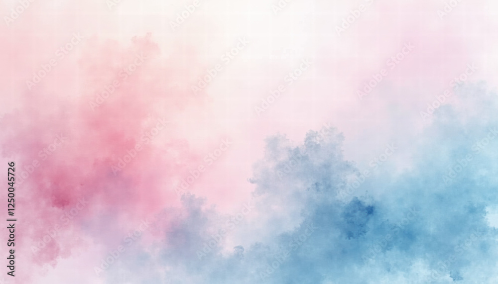Soft Pink and Blue Watercolor Cloud Art Soft Pink and Blue Watercolor Cloud Art