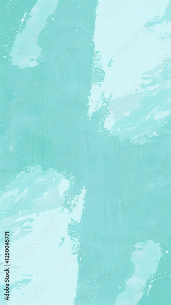 Fototapeta premium A serene abstract design featuring soft aqua tones and brushstroke patterns, creating a calming visual effect.