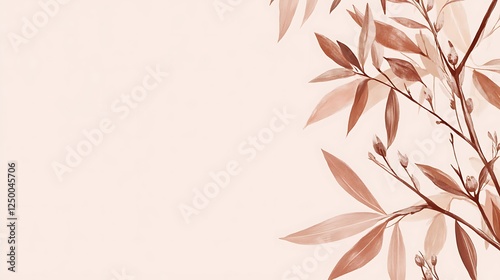 Wallpaper Mural Autumn leaves branch, pink background, nature design Torontodigital.ca