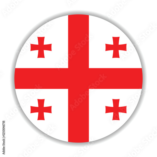 Georgia flag. Georgia circle flag logo icon computer vector illustration design