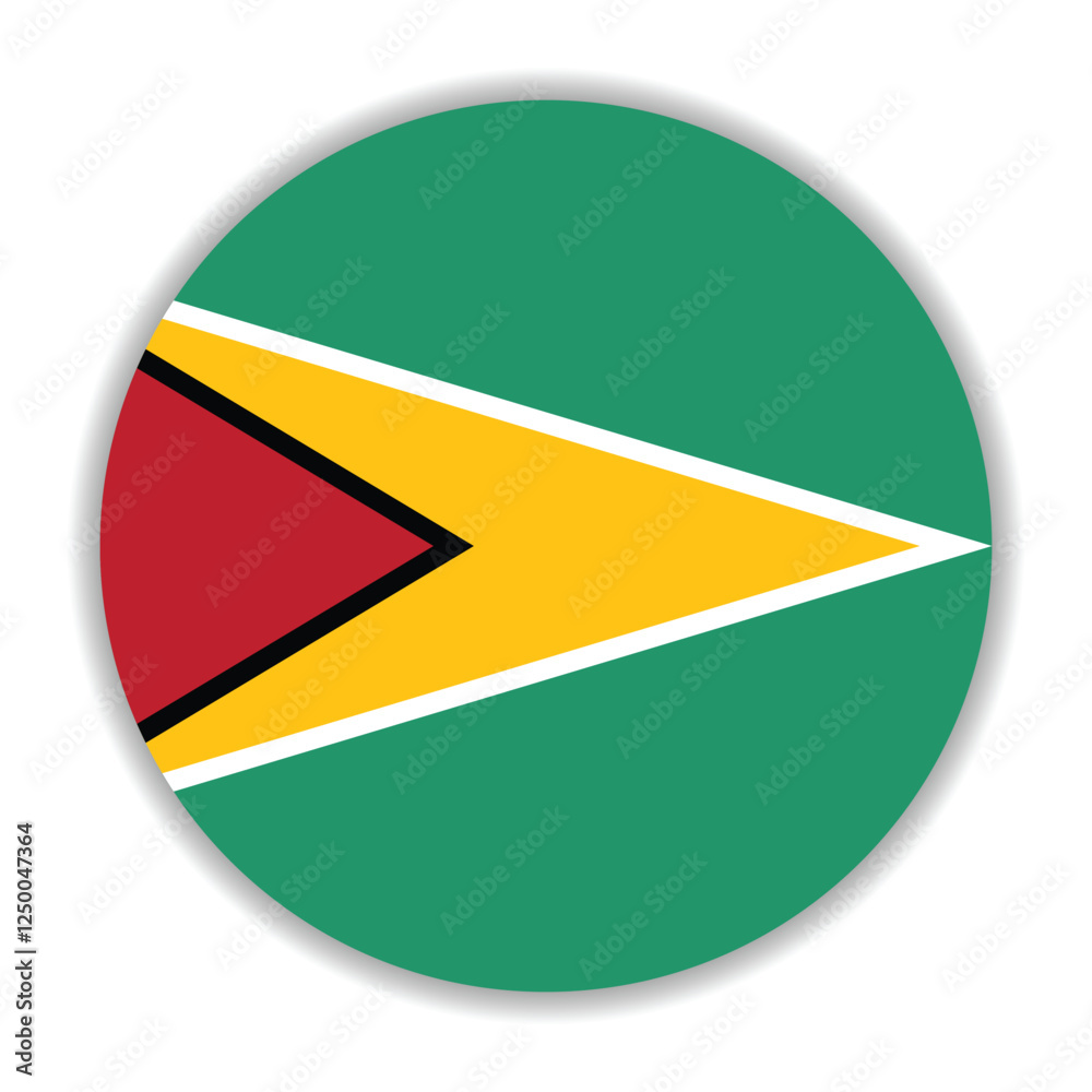 Obraz premium Guyana flag. Guyana circle flag logo icon computer vector illustration design