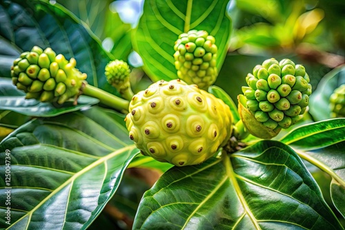 Organic noni (Morinda citrifolia), a tropical plant, offers potent antioxidant and health benefits via its fruit, juice, and leaves.