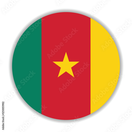 Cameroon flag. Cameroon circle flag logo icon computer vector illustration design Free Download Cameroon flag. Cameroon circle flag logo icon computer vector illustration design - GFXLoad