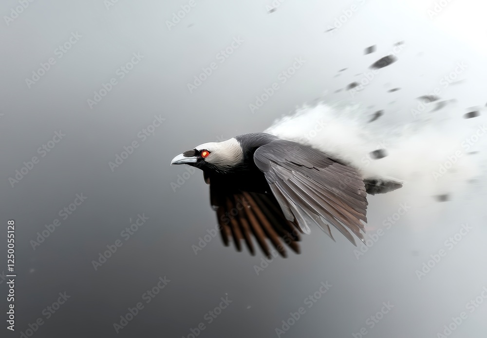 Dynamic Bird in Flight with Dramatic Dust and Motion Effect Dynamic Bird in Flight with Dramatic Dust and Motion Effect