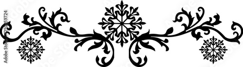 Snowflakes ornament Text divider