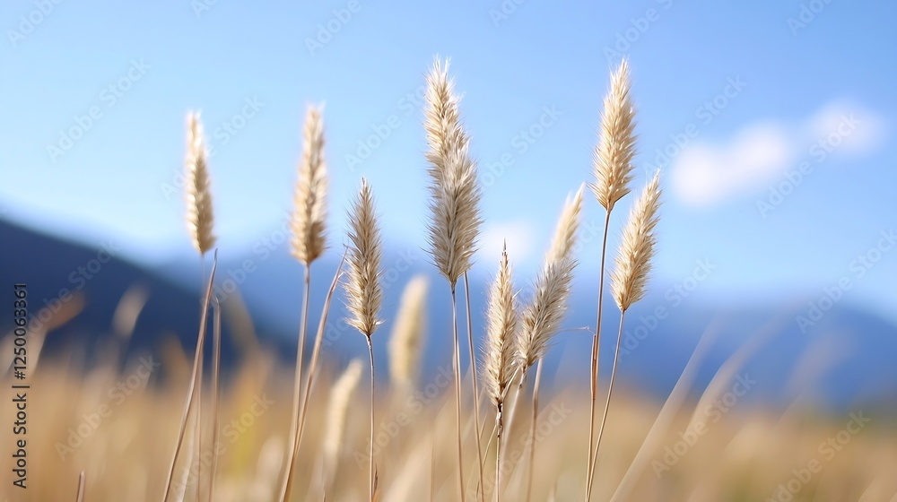 Golden Wheat Stalks Swaying in the Gentle Breeze under a Clear Blue Sky : Generative AI Golden Wheat Stalks Swaying in the Gentle Breeze under a Clear Blue Sky : Generative AI
