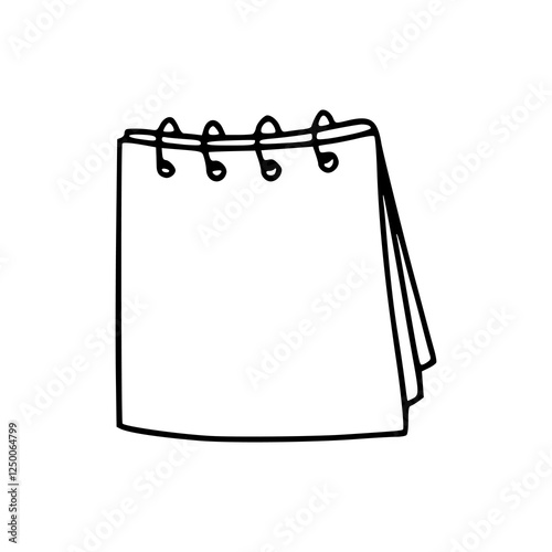 a black and white drawing of a paper note icon