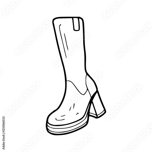 a black and white drawing of a fashionable footwear coloring page