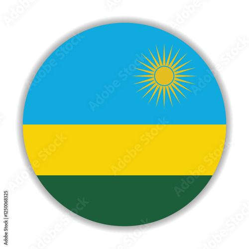 Rwanda flag. Rwanda circle flag logo icon computer vector illustration design