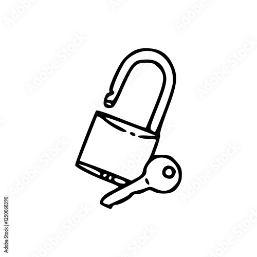 padlock with key icon vector