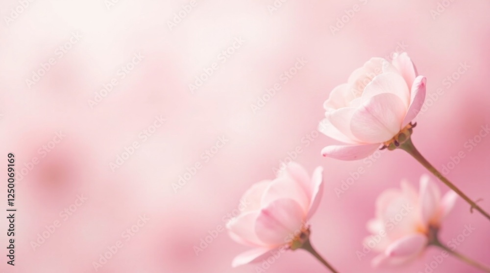 Delicate Pink Blooms in Soft Focus, a Gentle and Serene Floral Image Perfect for Backgrounds or Design Elements Delicate Pink Blooms in Soft Focus, a Gentle and Serene Floral Image Perfect for Backgrounds or Design Elements