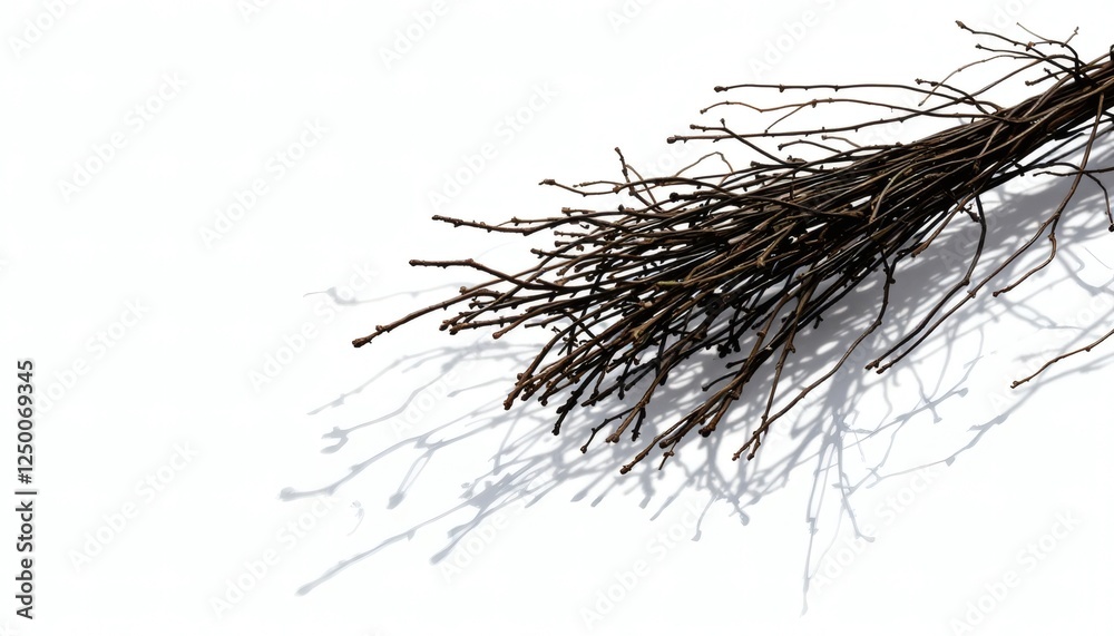 Fototapeta premium Artistic Arrangement of Thin Twigs Casting Shadows on Surface