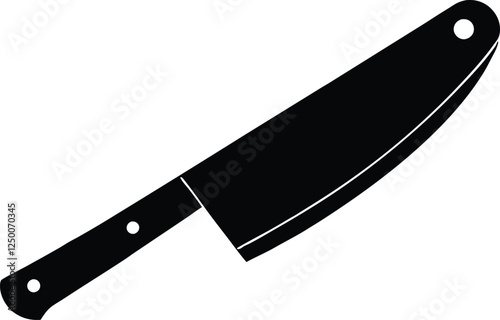 Butcher knife icon, Butcher knife silhouette vector. Cut of beef meat 