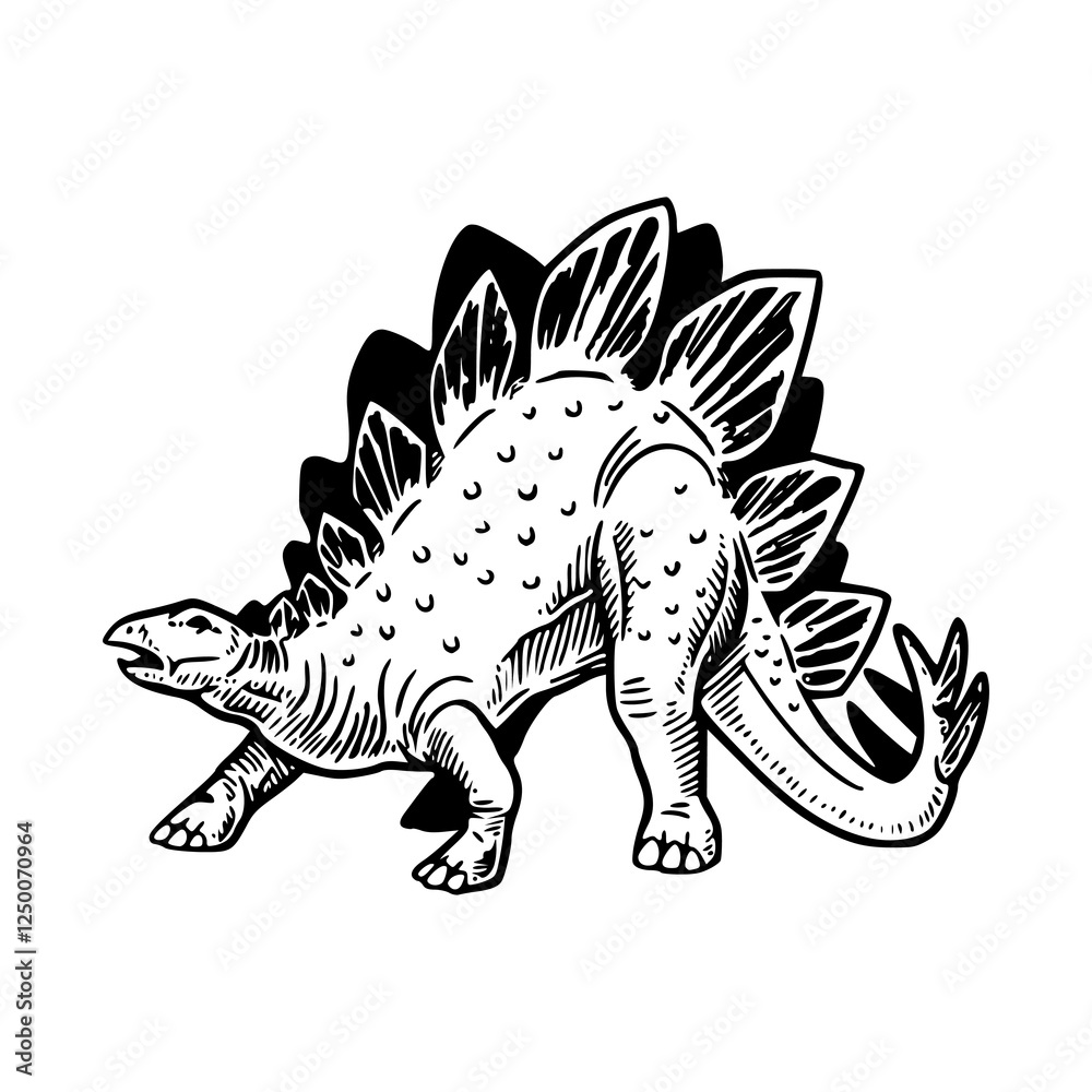 a black and white drawing of a dinosaur in vintage art style a black and white drawing of a dinosaur in vintage art style