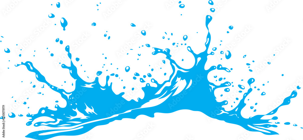 Splashes water drawing 